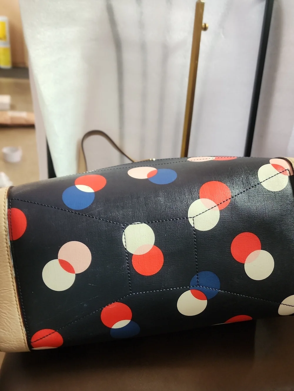 Kate Spade Storybook Navy Polka Dot Tote Good Used Condition Read Description